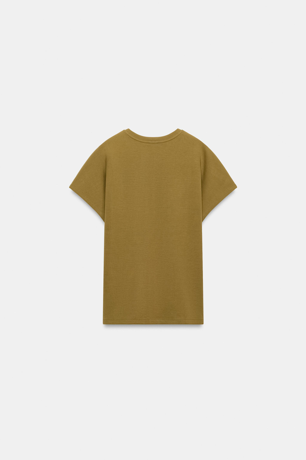 ZARA ФУТБОЛКА INTERLOCK С ЯПОНСКИМИ РУКАВАМИ, ОЛИВКОВЫЙ