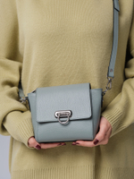 Сумка кожаная кросс-боди Azaro 3520 серо-зеленый