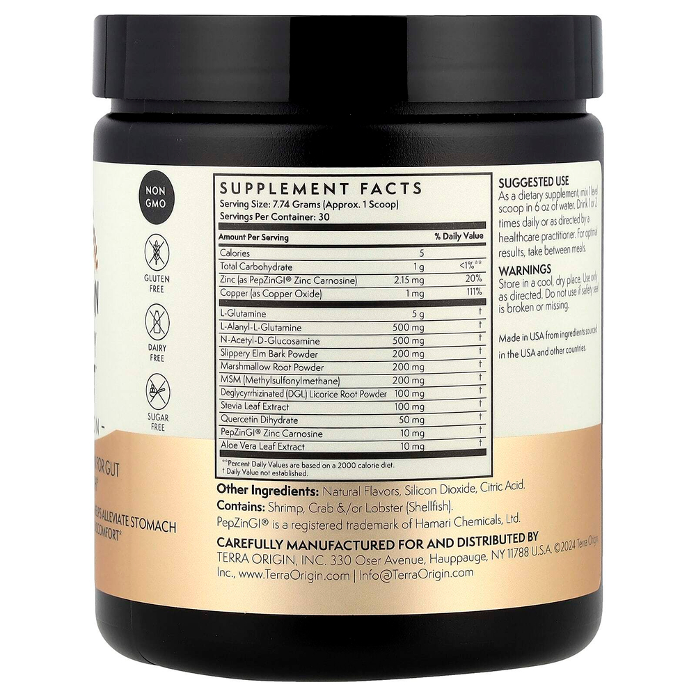 Terra Origin, Healthy Gut™, со вкусом мёда и лимона, 232,2 г (8,19 унции)