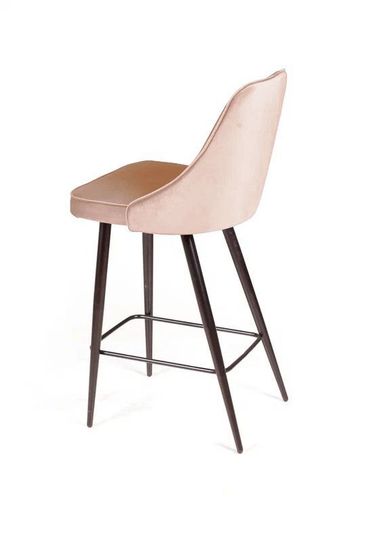 Стул полубарный Oliver, бархат бежевый 5/ чёрный конус