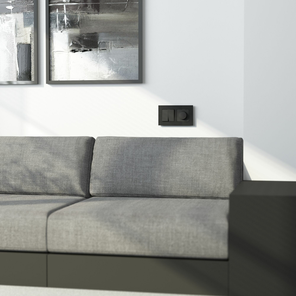 Рамка на 2 поста AluMax (черный алюминий)