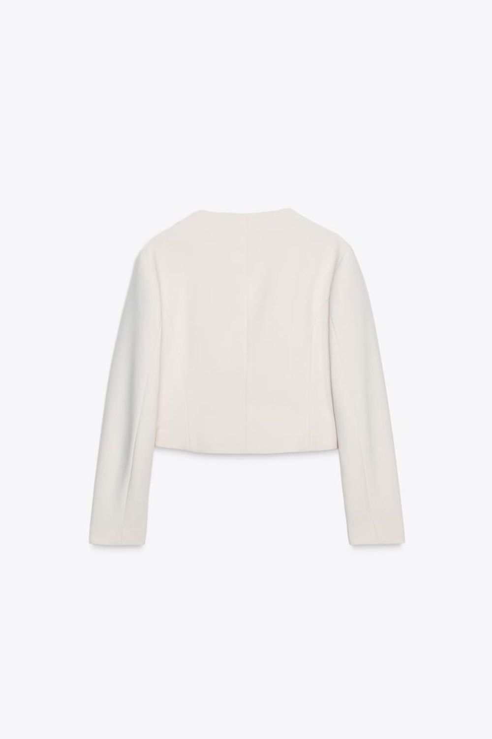 ZARA КОРОТКИЙ ДВУБОРТНЫЙ БЛЕЙЗЕР, ЭКРЮ