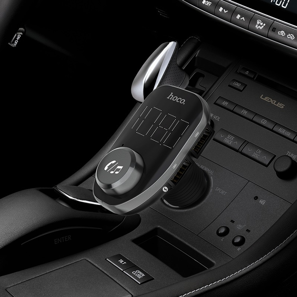 Автомобильный FM-трансмиттер HOCO E45 Bluetooth (черный)
