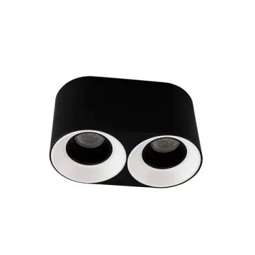 Точечный накладной светильник 2*GU5.3 DK3096-BW+BK чёрный/белый Denkirs