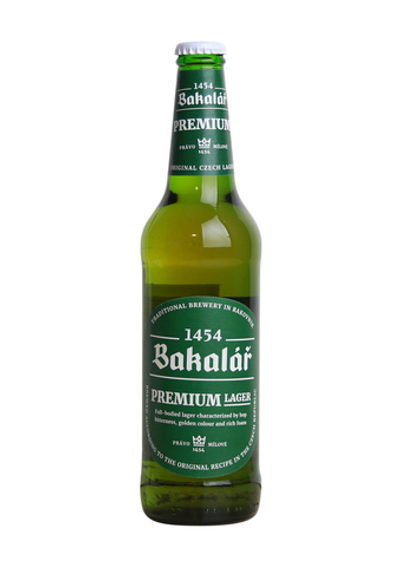 Пиво Bakalar Premium светлое пастеризованное 4,9% 0,5л ст/бутылка