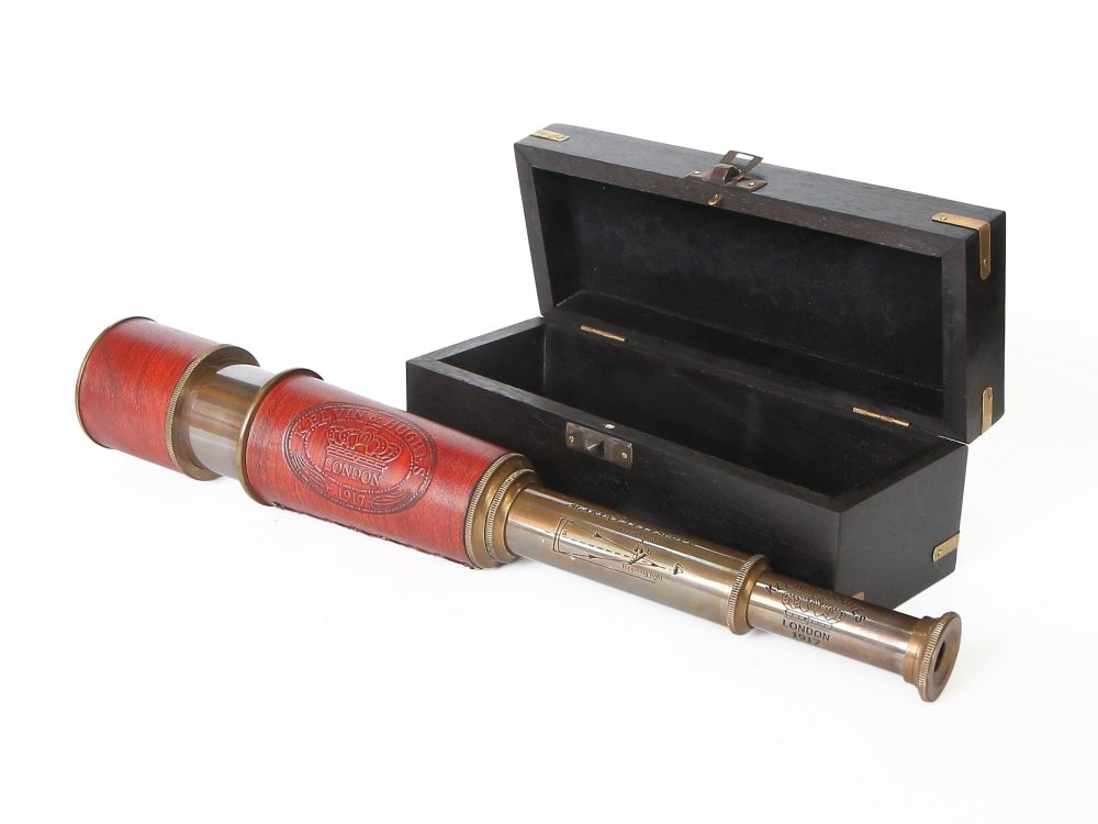 Nautical Подзорная труба в деревянном футляре