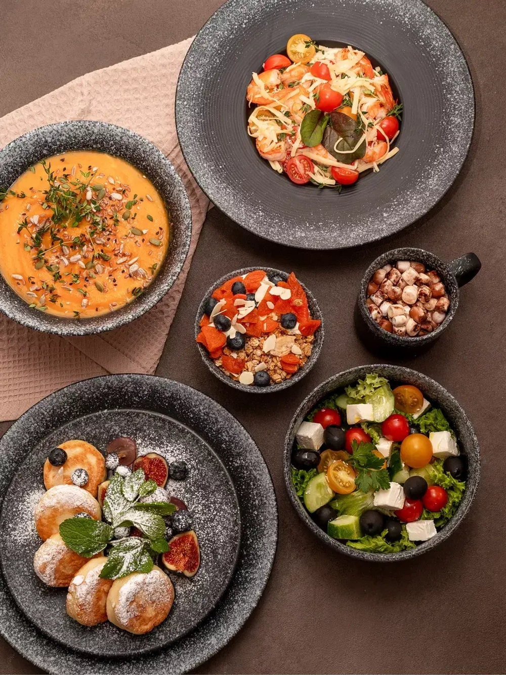 Набор 2 кружки черные матовые с белым чашки фарфор 275 мл