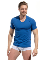 Мужская хлопковая футболка с V-образным вырезом горловины (Размер: XL) (Цвет: белый)