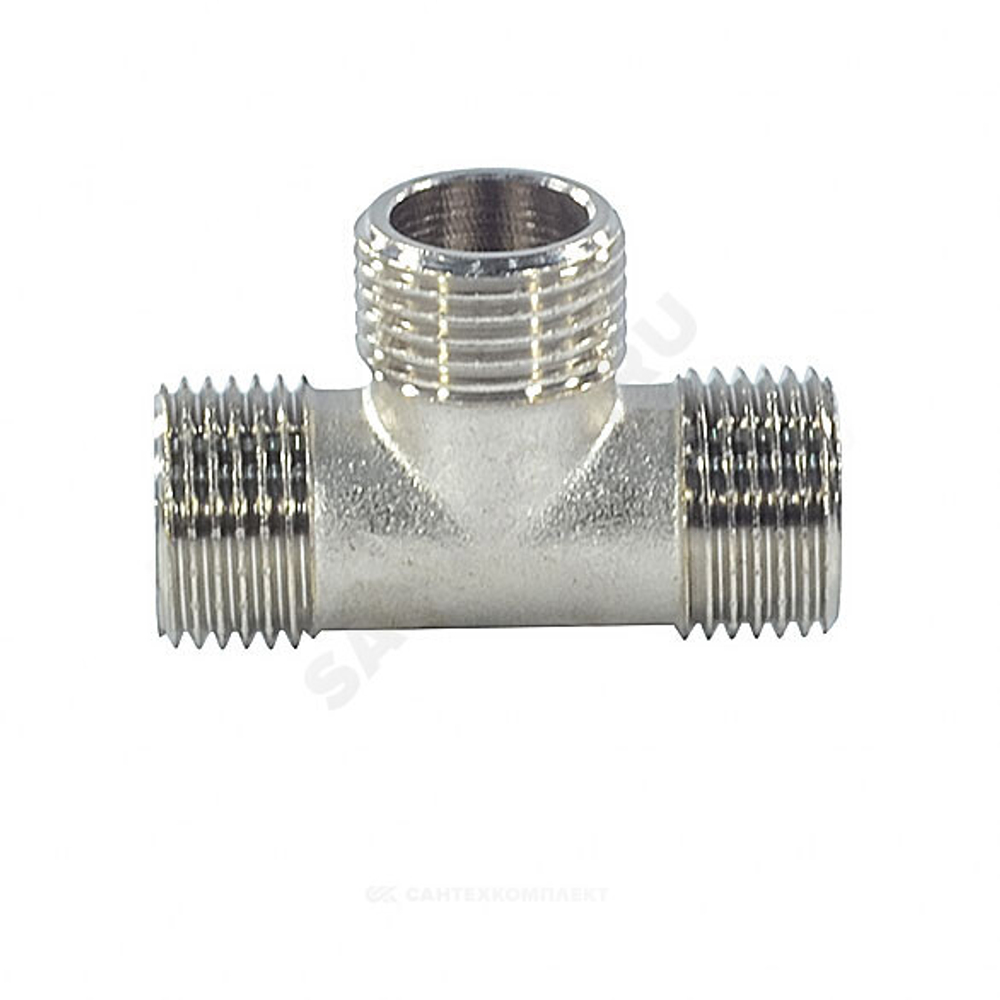 Тройник латунь никель Ду 20 (3/4") НР/НР/НР SantechSystems