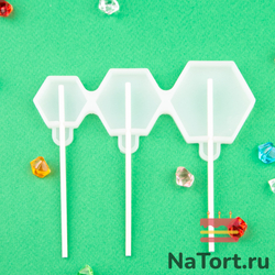 Силиконовая форма для леденцов «Мозаика 3 в 1»