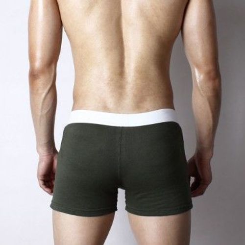 Мужские трусы домашние шорты с пуговицей Superbody Home Pants Button тёмно-злёный