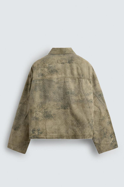 ZARA КУРТКА СВОБОДНОГО КРОЯ С АБСТРАКТНЫМ ПРИНТОМ, РАЗНОЦВЕТНЫЙ