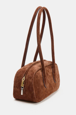 ZARA КОЖАНАЯ СУМКА С ПЛЕЧЕВЫМ РЕМНЕМ, ЧЕРЕПИЧНЫЙ