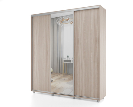 Шкаф-купе МАМА PRIME, 177х60х230 Шимо светлый с зеркалом