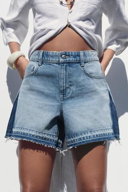 ZARA ШОРТЫ MOM FIT Z1975, ВЫЦВЕТШИЙ СИНИ