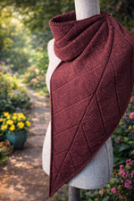 Описание по вязанию шали спицами "Ficus"