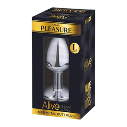 Alive Anal Pleasure L - большая металлическая анальная пробка с кристаллом