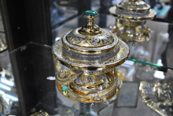 Икорница "Царский подарок" с малахитом