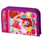 Пенал с наполнением Yalong, 32 предмета, 1 отделение 2 откидные планки, лам. картон, молния, 90 х 200 мм, микс (принцессы, робот, машинка)