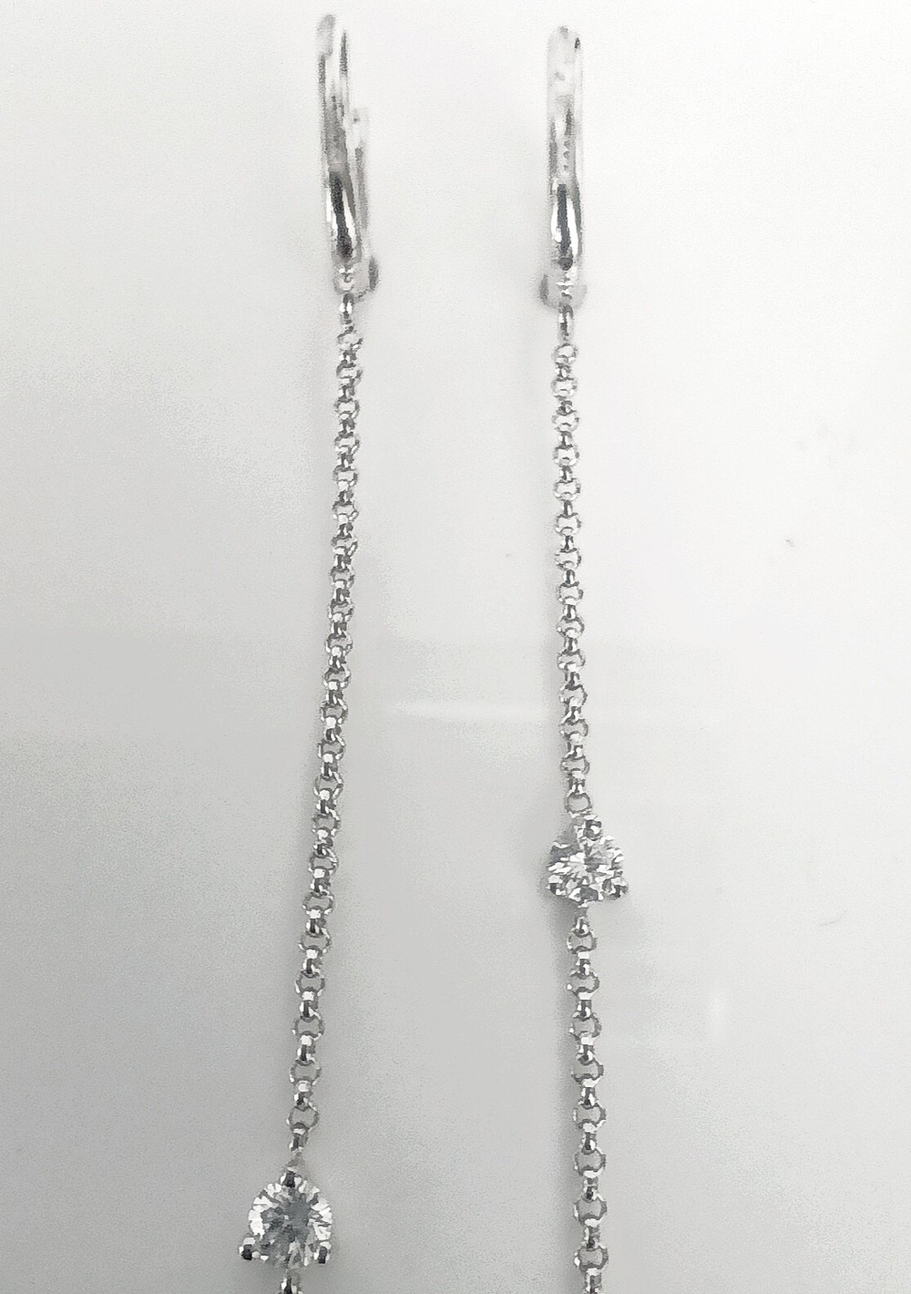 Серьги с подвесками Эстерелла, серебро 925*, родирование/Ф