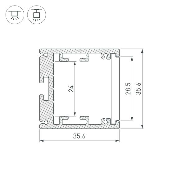 Профиль Arlight SL-ARC-3535-D320-N90 White 039591