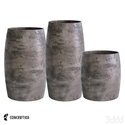 Кашпо CIGAR CONCRETE GREY DARK D27 H70