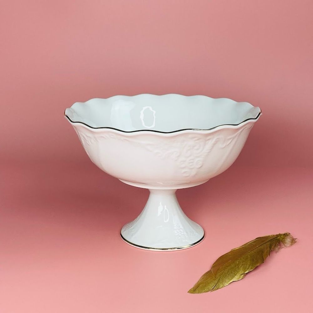 Lenardi 102-144 Фруктовница 20,5см на ножке АГАТА в под.уп.(х8)Фарфор