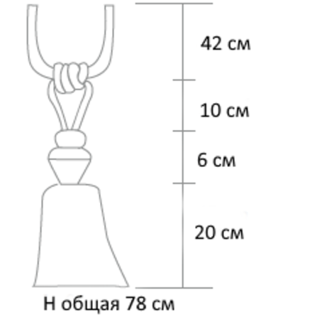Подхват для штор с кистью арт 312 col золото (78 см)