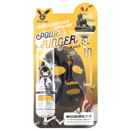 Elizavecca, Маска для лица с черным углем и медом, глубокая мощь, 1 шт., 23 мл (0,78 жидк. Унции)