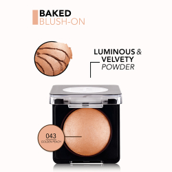 flormar Blush-On Baked - Розовый хайлатер для скул оттенок 043 Golden Peach, 4 g