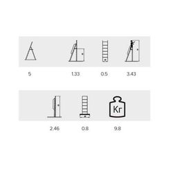 Стремянка алюминиевая Алюмет односекционная 5 ступеней (1405)