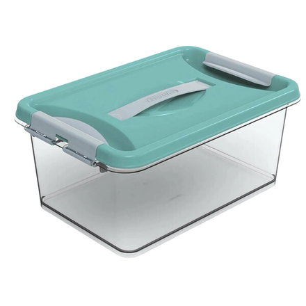 Контейнер с защелками и ручкой (бирюзовый) 6 л