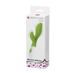 Зеленый вибратор Owen с клиторальным отростком - 20 см.