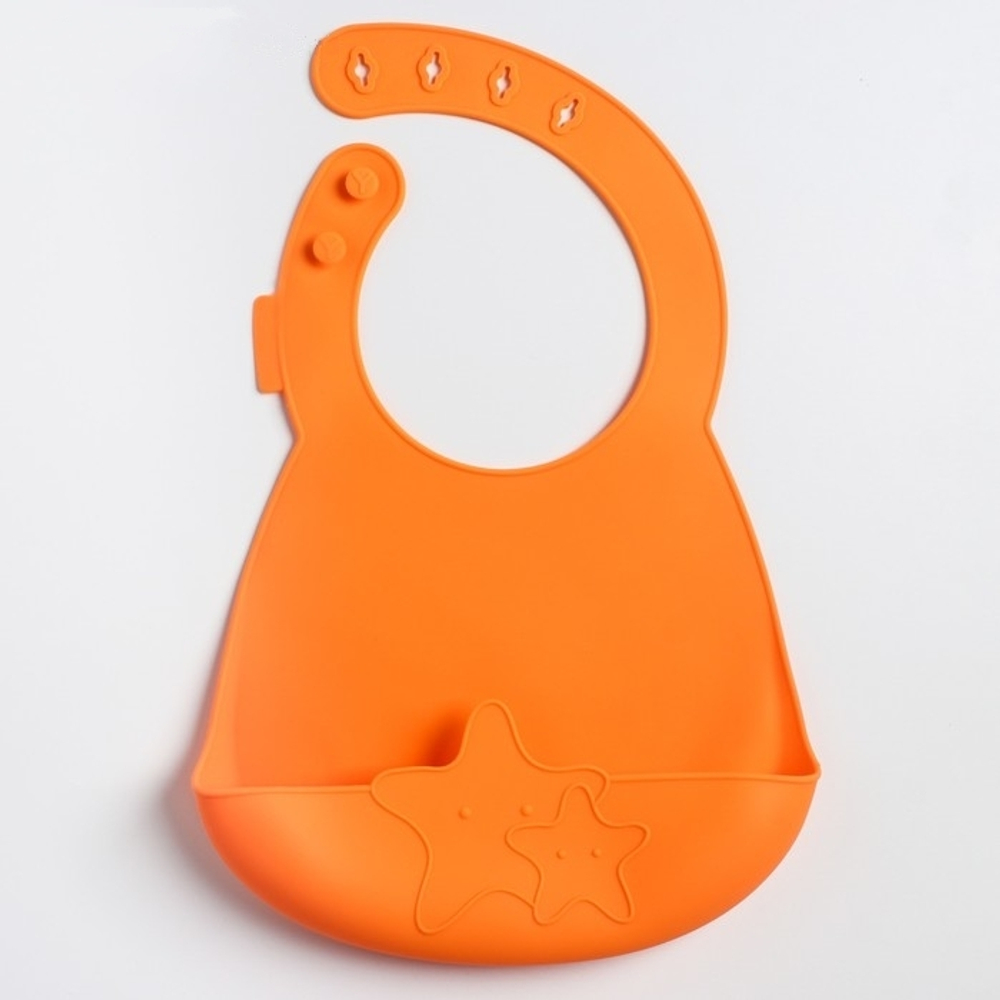 4601144 Нагрудник детский, силиконовый «Звездочки», с карманом