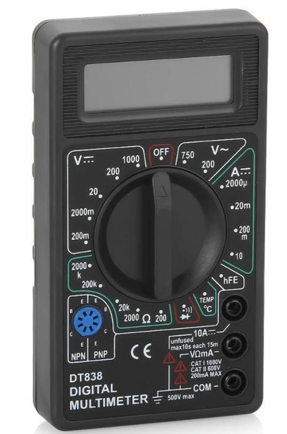 Мультиметр цифровой (тестер) DT-838, черный