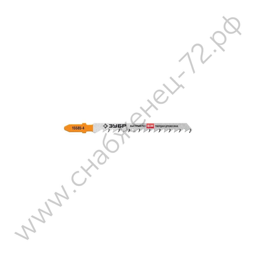 ЗУБР T144DF, Т-хвост, шаг зуба 4мм (6TPI), раб. длина 75мм, Би-металл сталь, 2шт., Полотна для лобзика (15585-4)