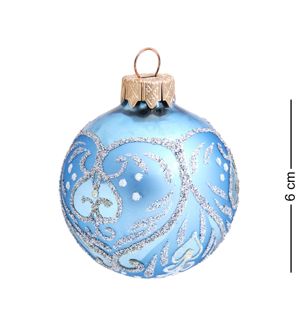 Элита НФШ-1080 Набор ел.украшений Шар 4шт «Снежинка синяя» 60 мм