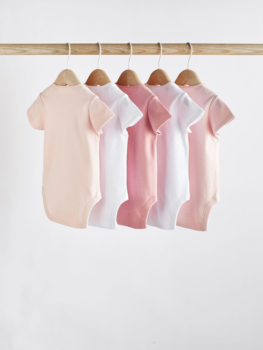 Боди с коротким рукавом для малышей Next 649-881, 5 шт., Белый, Розовый