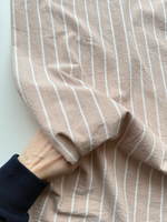 Вареный хлопок 250см. Полоска Вертикаль на бежевом фоне