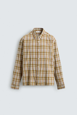 ZARA РУБАШКА RELAXED FIT В КЛЕТКУ, РАЗНОЦВЕТНЫЙ