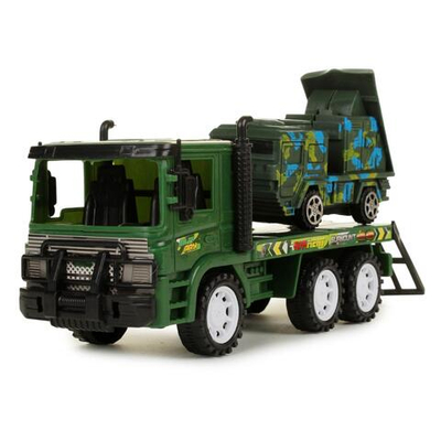 Автовоз Военный 23см + машина, пакет 928-B16