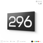 Номер на дверь 296, табличка на дверь для офиса, квартиры, кабинета, аудитории, склада, черная 120х70 мм, Айдентика Технолоджи