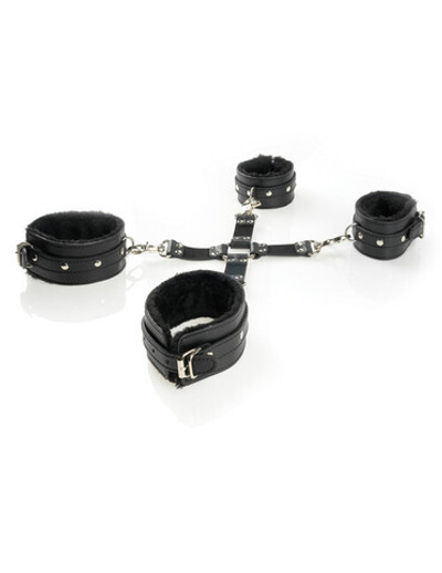 Бондаж крестообразный Cumfy Hogtie (Цвет: черный)