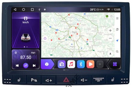 Магнитола для Volkswagen Touareg 2002-2010 - Carmedia SF-9306 IPS, Android 10, 8 ядер (TS18), 4G SIM-слот