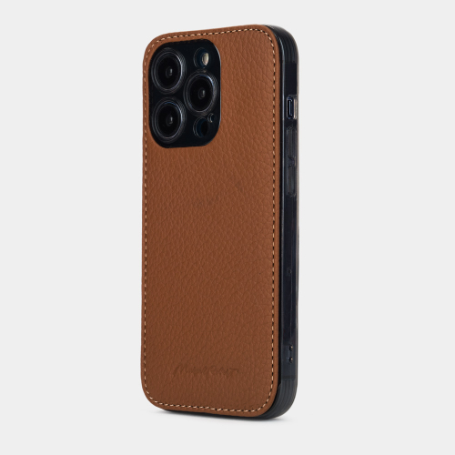 Чехол-накладка для iPhone 15 Pro Max из кожи теленка, цвета карамель