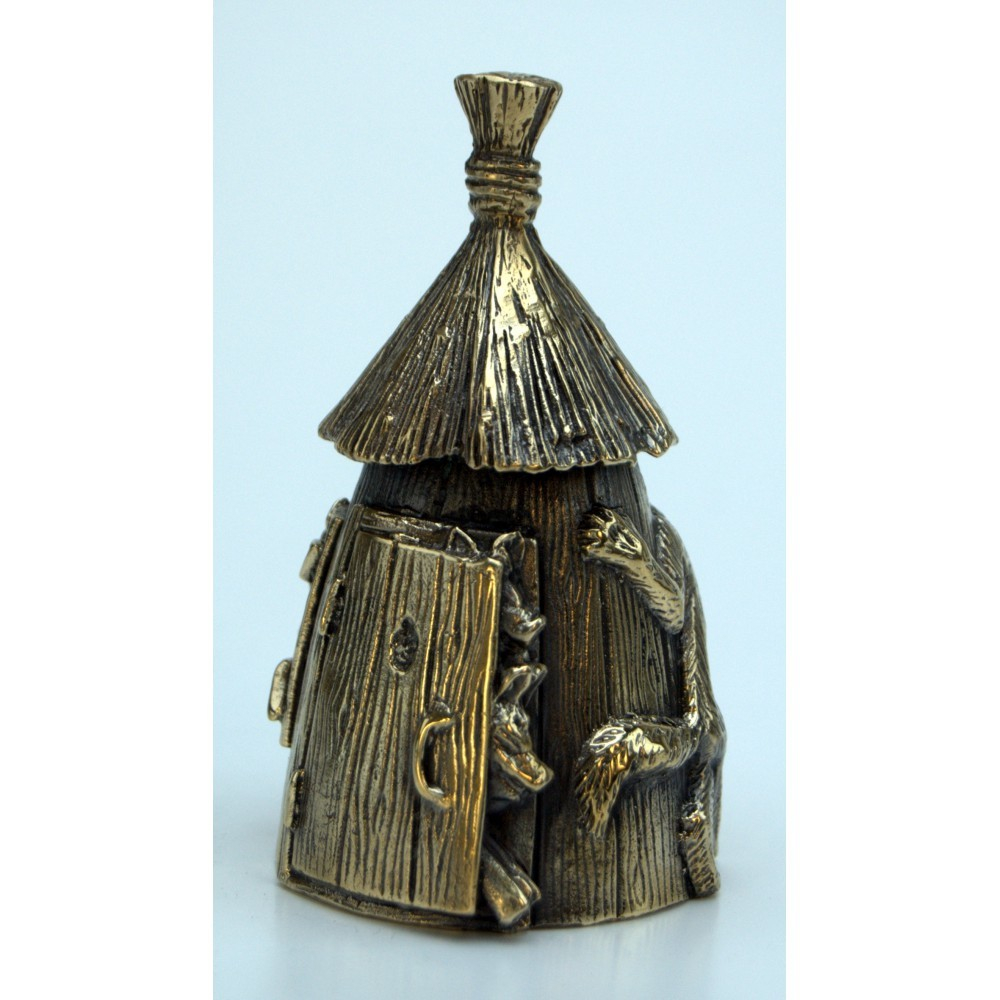 Колокольчик "Три поросенка" из латуни