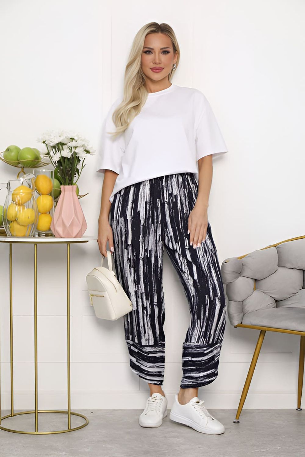 Брюки бохо (синие/полоска) Б13703-10М LT Collection