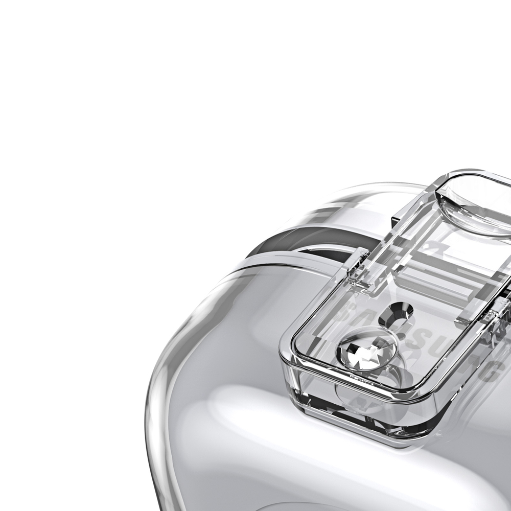 Прозрачный плотный чехол из TPU для наушников Samsung Buds4 и Buds 4 Pro, серия SECI Series от Dux Ducis, в комплекте с карабином