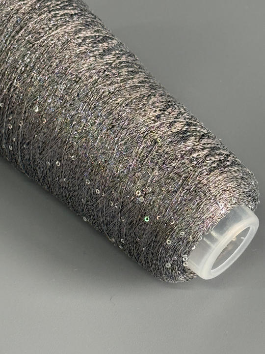 Пряжа Siyue Lurex Sequins пайтка 1,5 мм (58/антрацит), 1800м/50гр