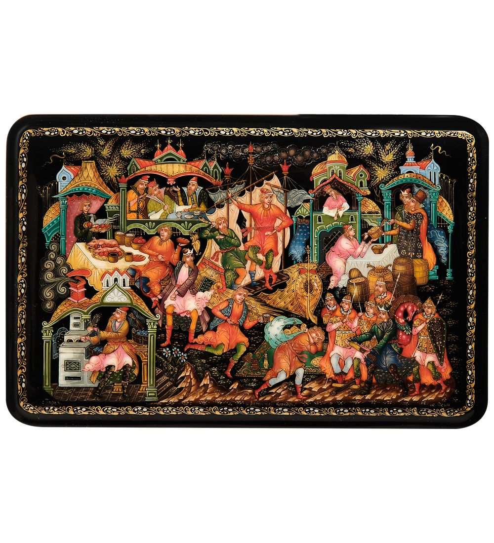 Народные промыслы ШК-35/ 1 Шкатулка «Летучий Корабль» Осин